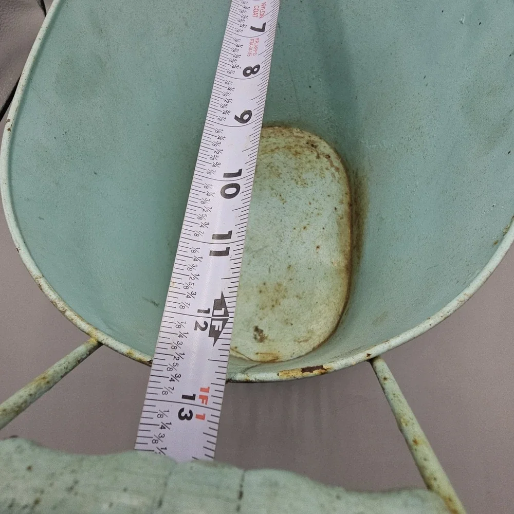 French Paris Maison Farmhouse Robins Egg Blue Wood Handle Bucket Distressed